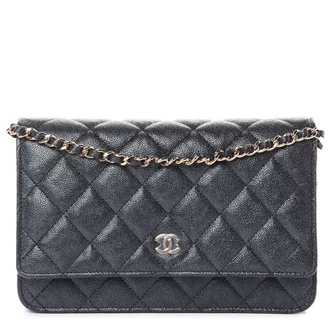 chanel woc quilted caviar|CHANEL Caviar Quilted Wallet on Chain WOC Black.